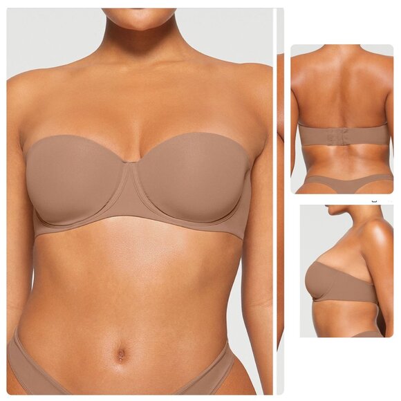 Skims Fits Everybody T-Shirt Strapless Bra Sienna Color Size 32DD - Picture 5 of 6